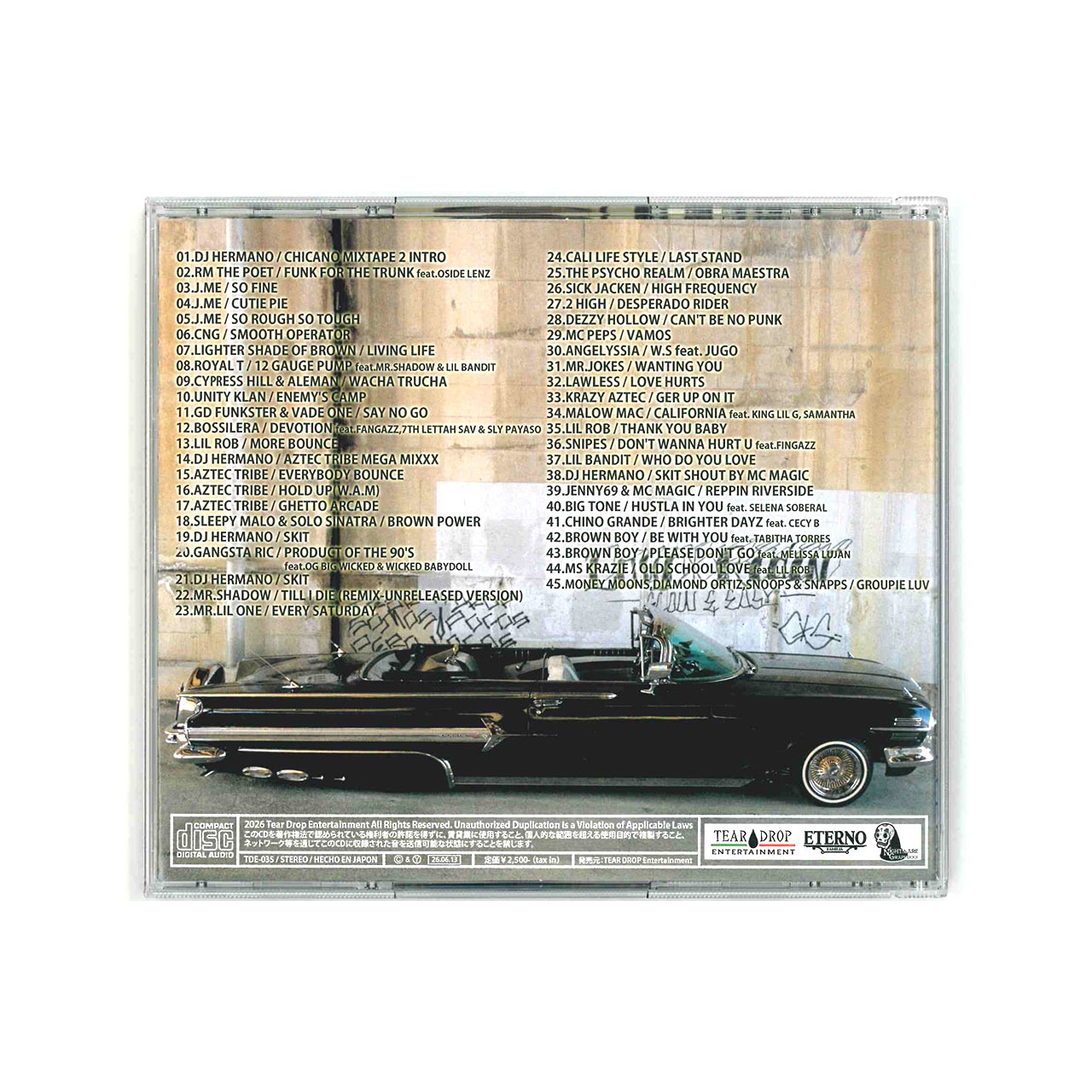 DJ HERMANO / CHICANO MIXTAPE Vol.2 (CD) TEAR DROP Ent. TDE-035