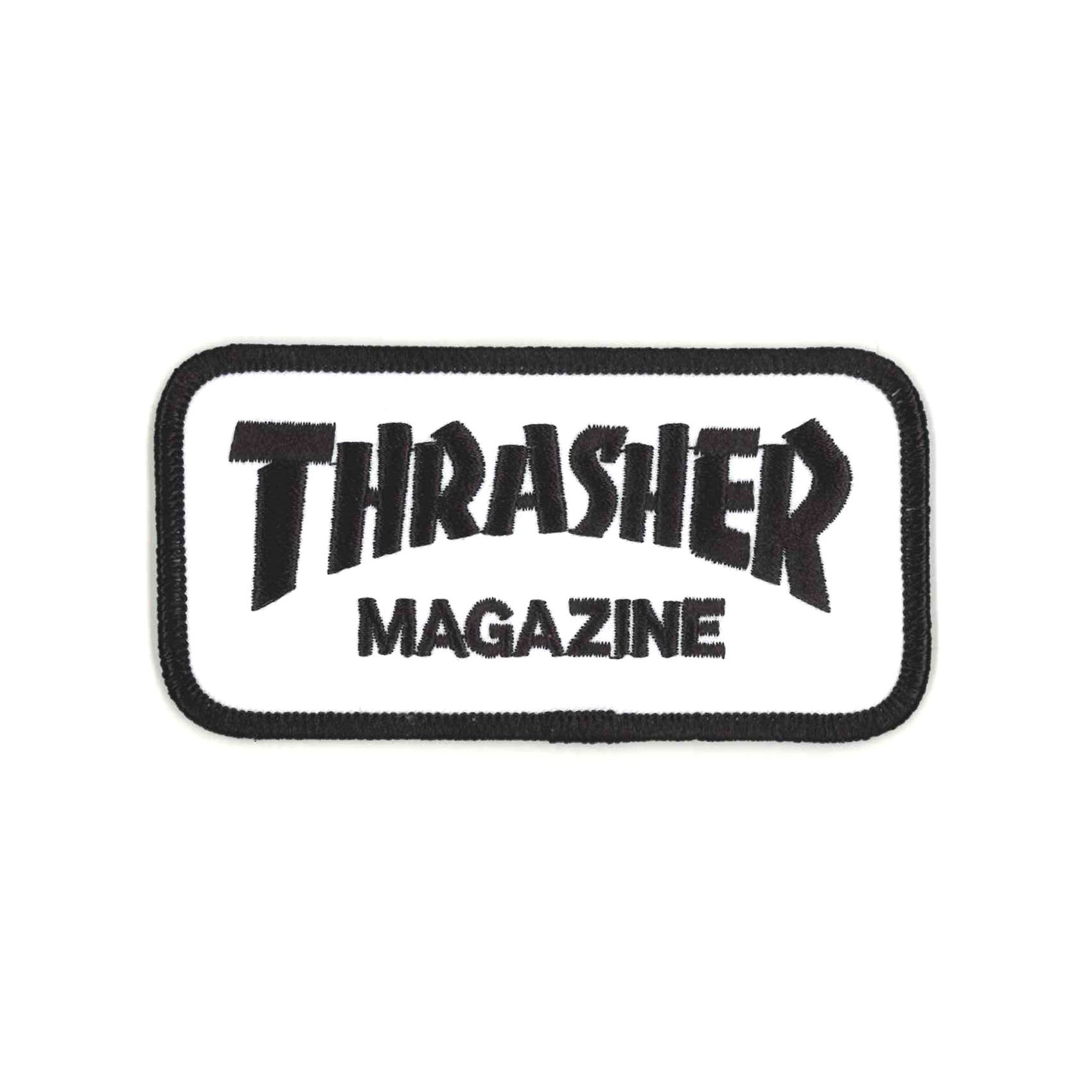 THRASHER スラッシャー Patch アイロン パッチ ワッペン ブランド ロゴ スケボー ストリート 刺繍 海外 黒 グレー 長方形 横長 帽子 に つける 洋服 10cm | THRASHER | 02