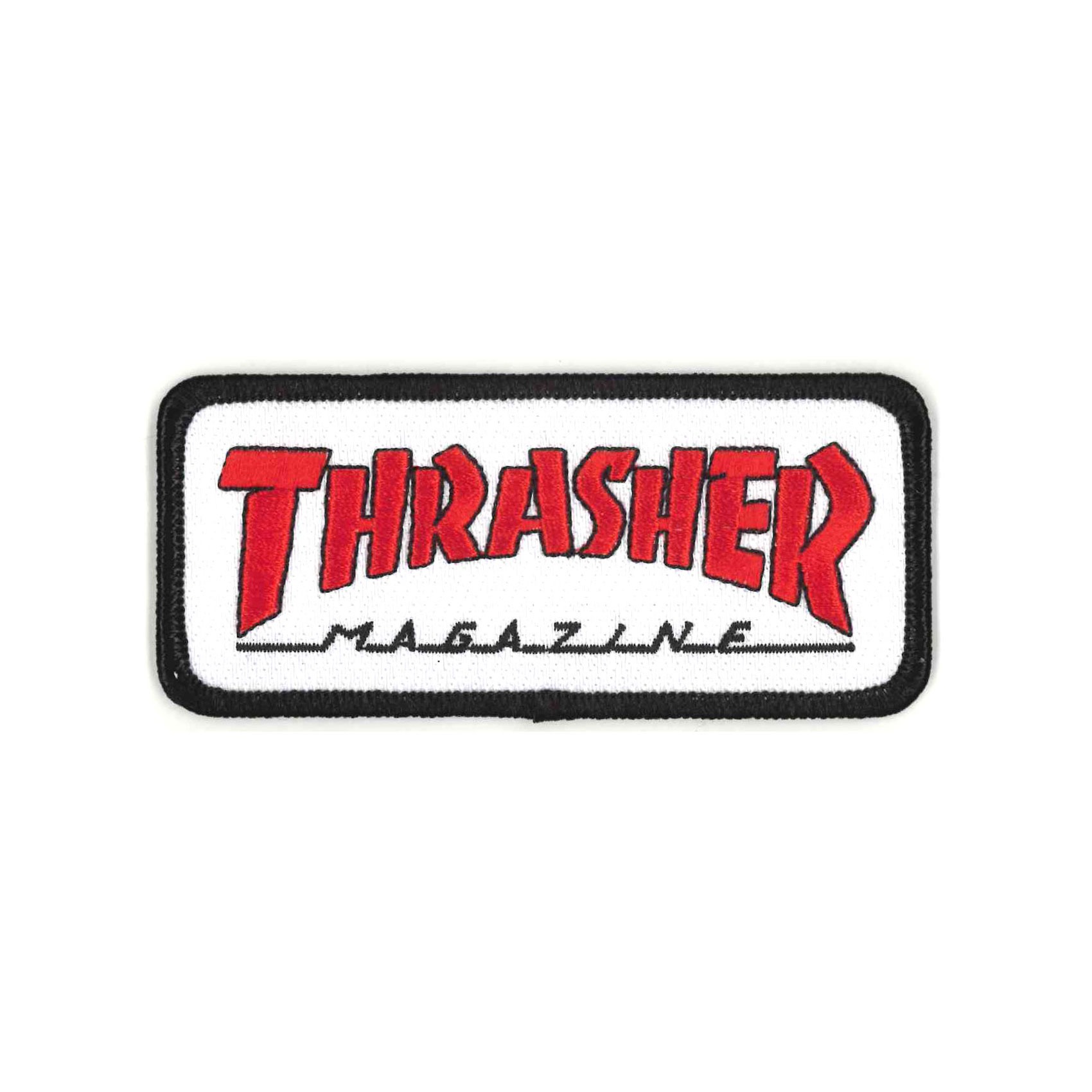 THRASHER スラッシャー Patch アイロン パッチ ワッペン ブランド ロゴ スケボー ストリート 刺繍 海外 黒 グレー 長方形 横長 帽子 に つける 洋服 10cm | THRASHER | 03