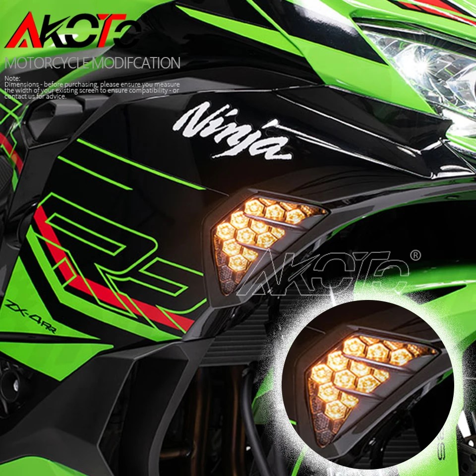 2023+ New Front Turn Signals Light Turning Lamp For Kawasaki ZX-4RR ZX4RR  ZX4R ZX6R ZX-6R Ninja 400 650 1000 Ninja400 Ninja650