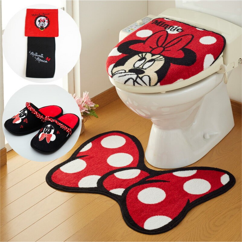 トイレカバー2点セット ミッキー トイレタリー トイレフタカバー トイレマット 温水洗浄便座用 ウォシュレット トイレカバー キャラクター ミッキーマウス Micky Disney ディズニー Sb 567 D トイレマット 2点セット ディズニー ミッキー Maksismt Lv