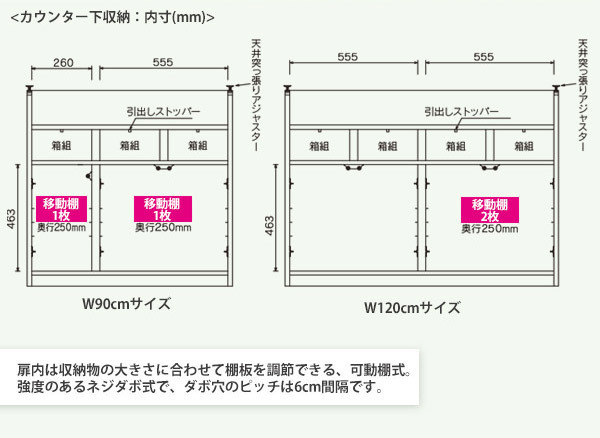 国産キッチン収納シリーズ カウンター下収納