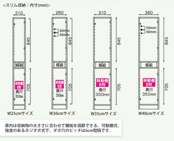 国産キッチン収納シリーズ　スリム収納