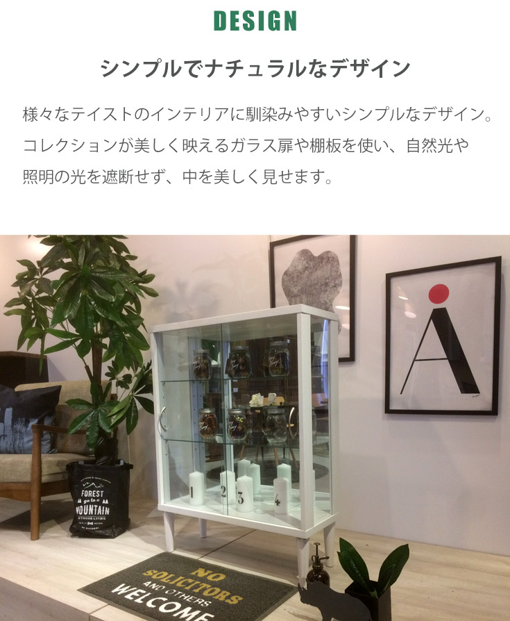コレクションボード 幅75 ガラスケース キャビネット 完成品