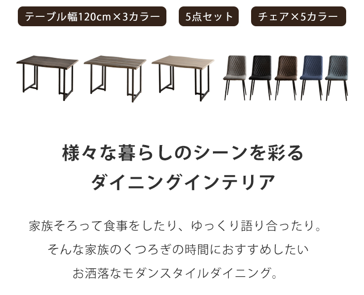 ダイニングテーブルセット　5点