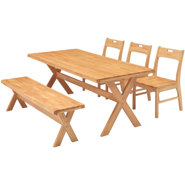 ダイニングテーブルセット 6人 180 テーブル チェア 3脚 ベンチ セット