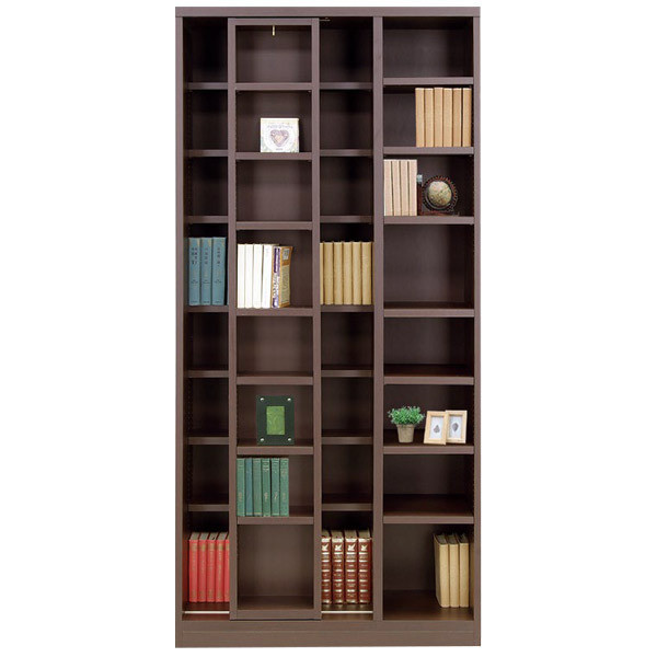 本棚 スライド書棚 大容量 ブックシェルフ 幅85cm 収納棚 収納家具 