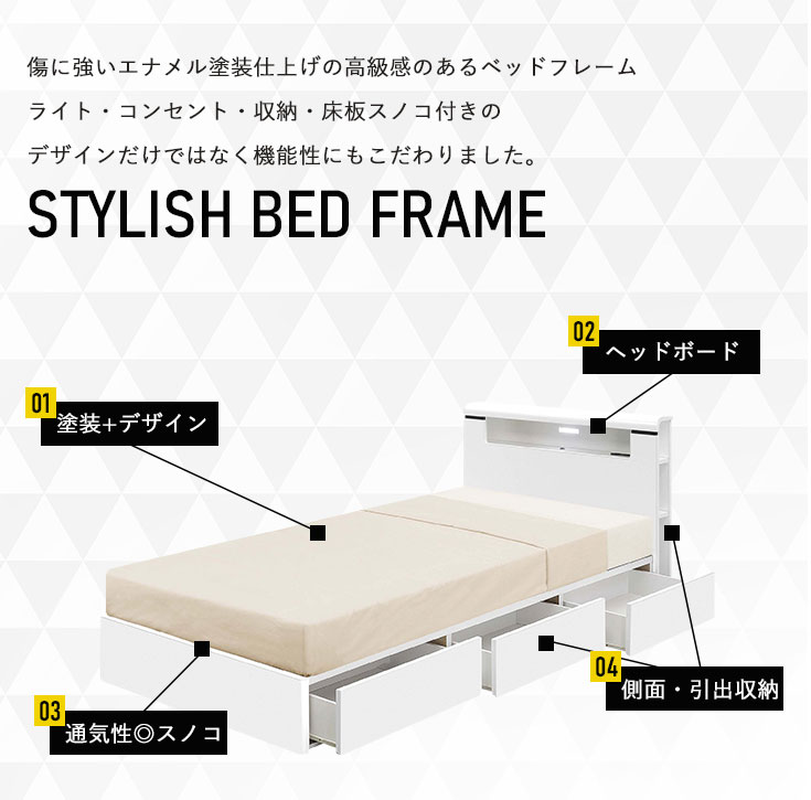 シングルベッド 宮／コンセント付き SANKI CORPORATION（サンキコーポレーション） ベッド シングル