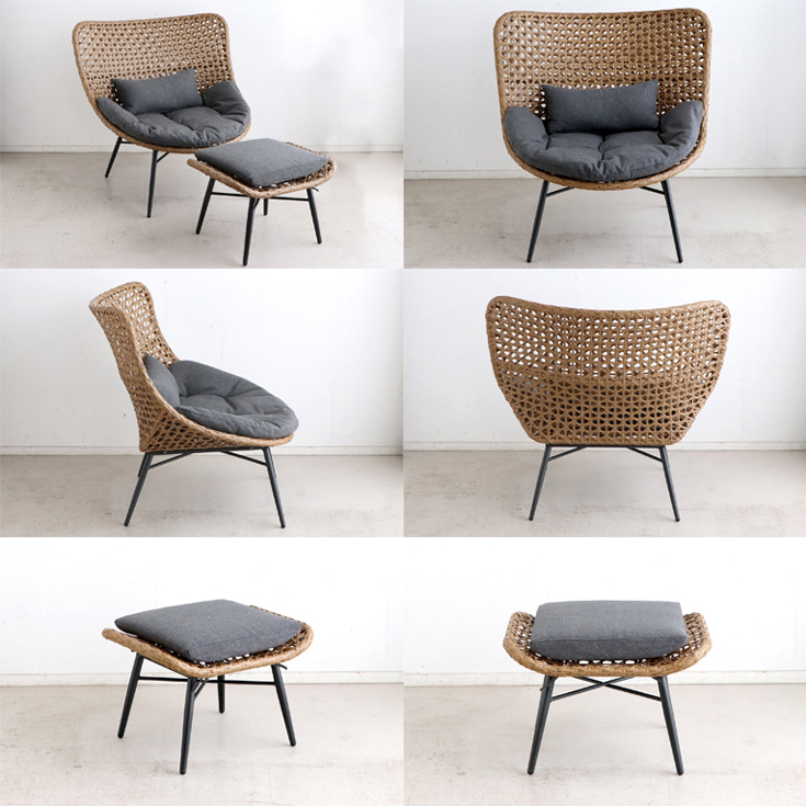 ガーデンファニチャー パーソナルチェア オットマン付き ガーデン