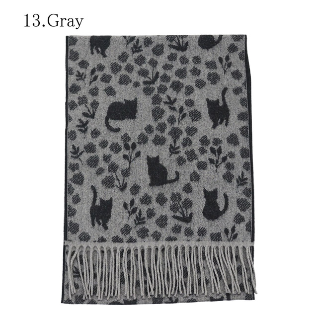新品　猫のカタチのストール　マフラー　Fil D'araignee 日本製 新品 猫のカタチのストール マフラー Fil D'araignee 日本製