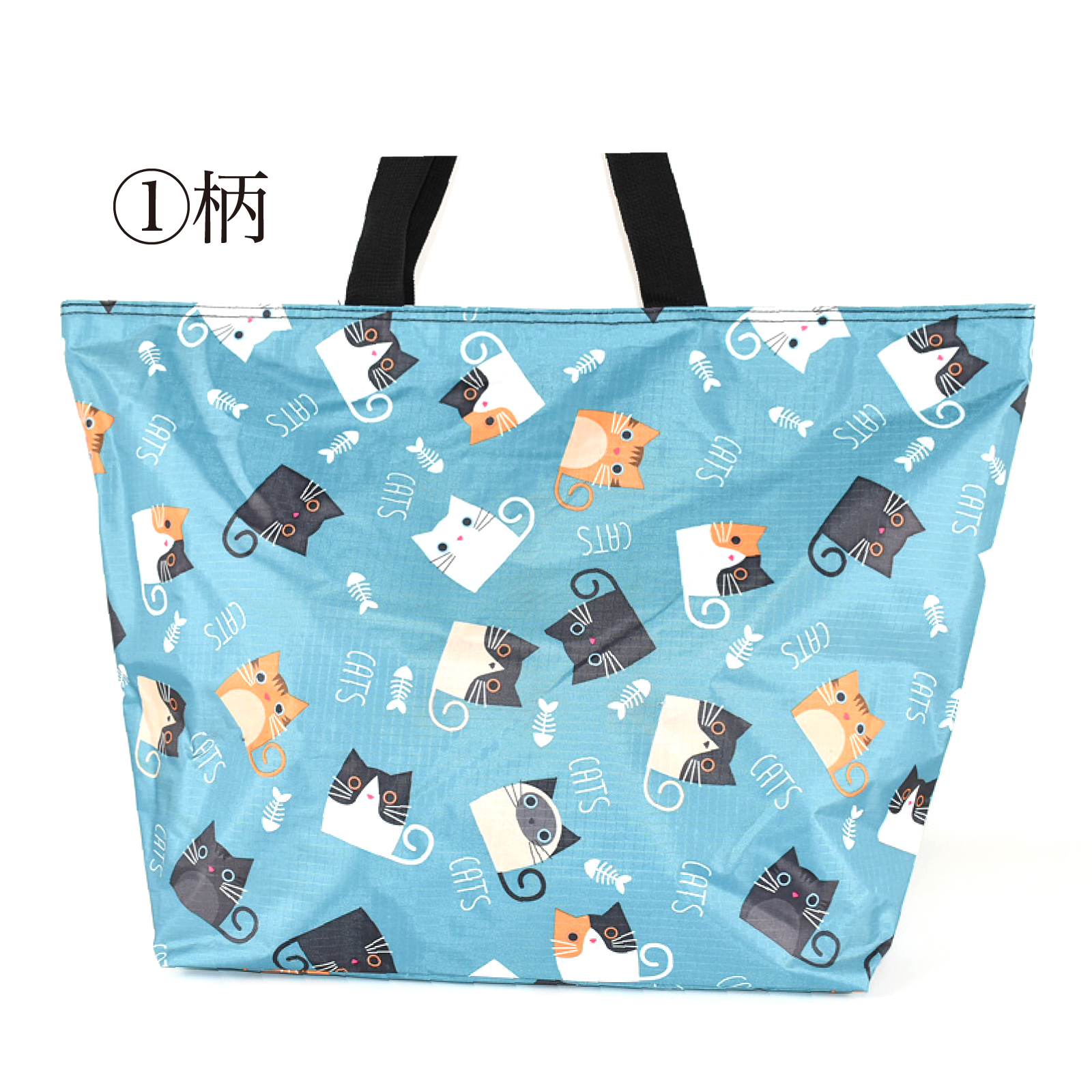 トートバッグ 猫 ビッグバッグ 2WAY 大きめ 旅行かばん 猫柄 花柄 旅行