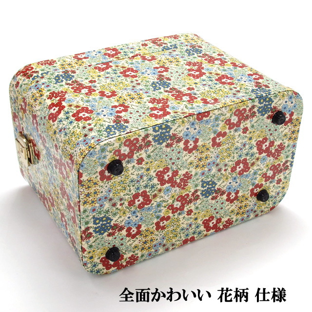 リーメント　コスメケース　薔薇柄　ホワイト　お洒落セット　化粧品　ミニチュア ebisu-japan_ck1387-ck1389