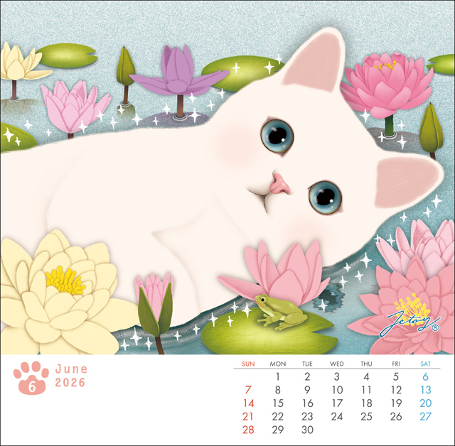 在庫一掃☆残りわずか】 カレンダー 2026 卓上 猫 choochoo 日本製