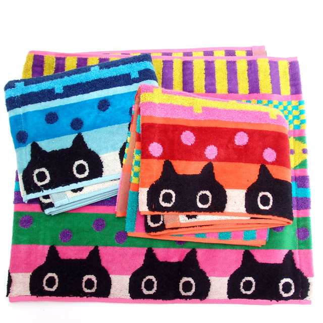 Atsuko Matano（アツコマタノ） フェイスタオル 猫柄 黒猫