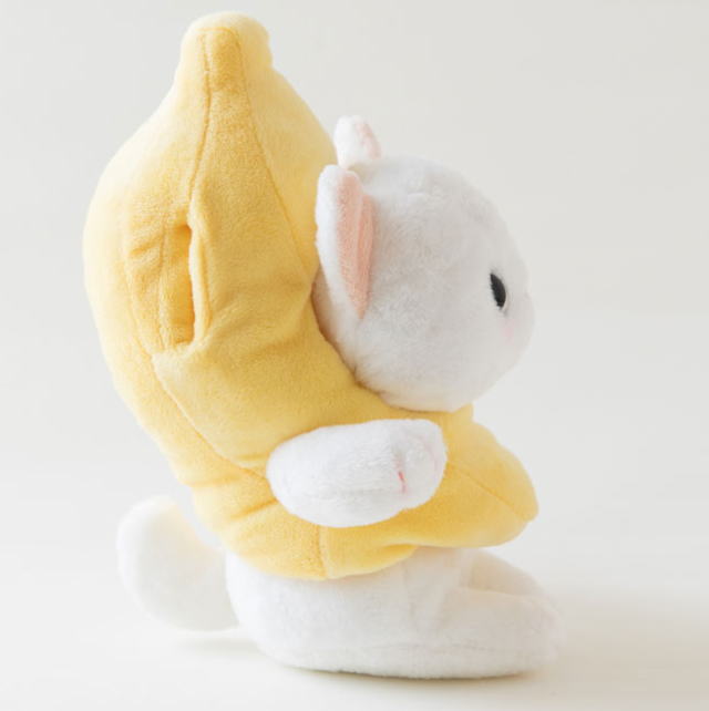ぬいぐるみ バナナコスチューム 白猫 Mサイズ フルーツ猫 choochoo本舗