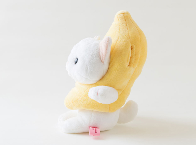 ぬいぐるみ バナナコスチューム 白猫 Sサイズ フルーツ猫 choochoo本舗
