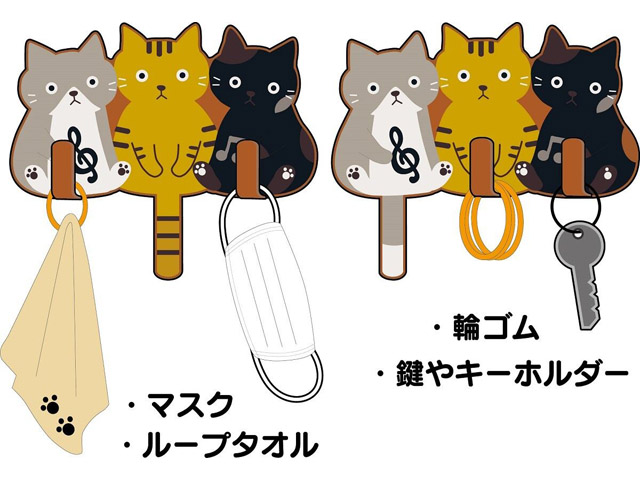 ていぼん様　ねこ❤︎マグネット　バラ売りOK マグネットフック ネコ柄 猫 3連 マグネット フック 耐荷重1kg