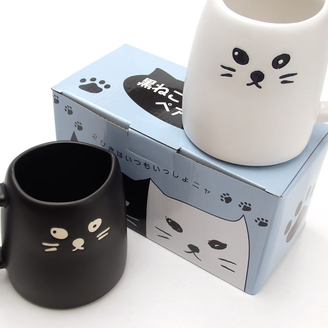 マグカップ ペア 猫 黒ねこ 白ねこ 2個セット コーヒーカップ 磁器 箱入り 結婚祝い ねこ ネコ 猫柄 猫雑貨 猫グッズ かわいい おしゃれ :  sat-san2140 : 薔薇雑貨のおしゃれ姫 - 通販 - Yahoo!ショッピング