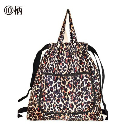 リュックサック 折りたたみ エコバッグ コンパクト 絞り 巾着 猫柄 花 