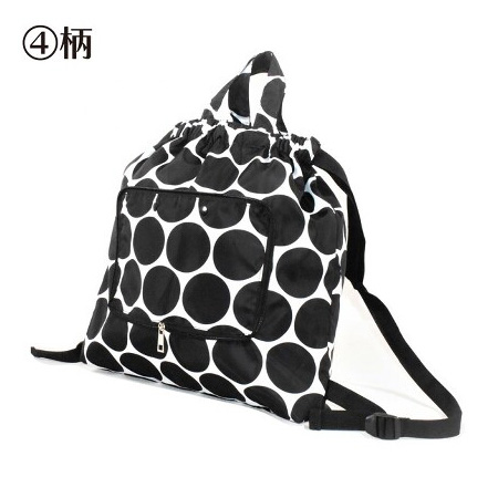 リュックサック 折りたたみ エコバッグ コンパクト 絞り 巾着 猫柄 花 