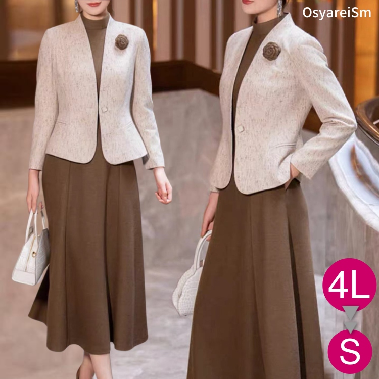 顔合わせ 母親 服装 50代 セットアップ 春 秋 ジャケット 60代 70代 40