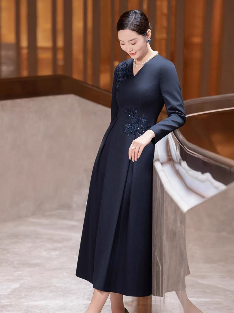 フォーマルドレス 大きいサイズ 50代 結婚式 ミセス 親族 秋 冬 母親