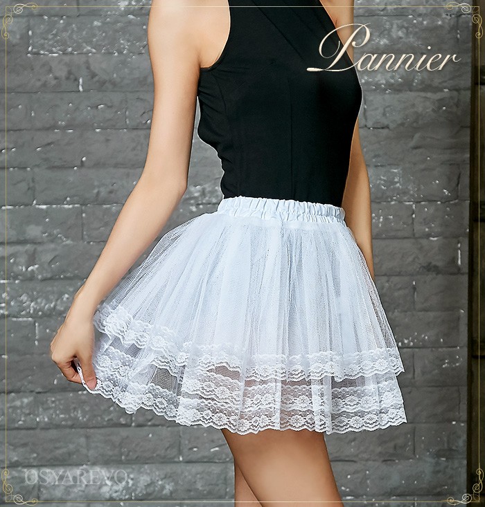 白 3段チュール パニエ 35cm 衣装 スカート ドレス ボリューム 子供 通販