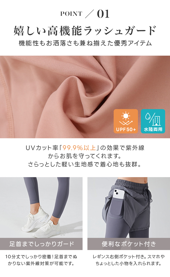 ラッシュレギンス ショートパンツ 水着 ヨガ フィットネス