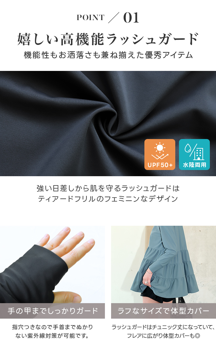 水着 レディース セット水着 ラッシュトップス