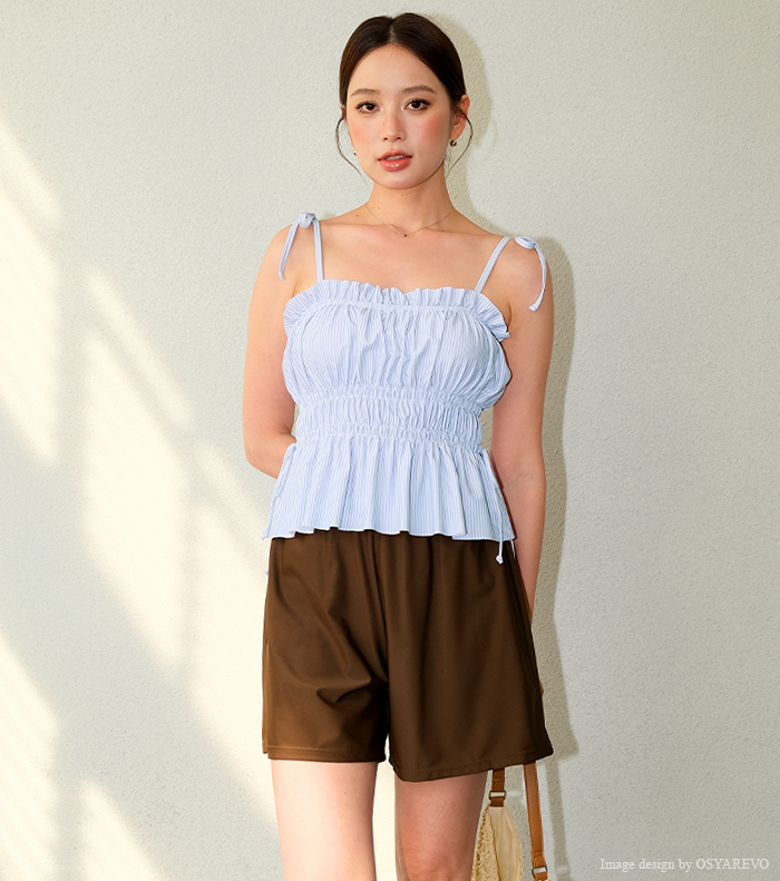 水着 レディース 体型カバー タンキニ ショートパンツセット