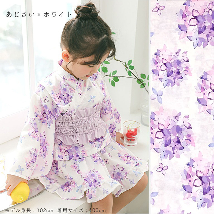キッズ浴衣 セパレート 女の子 ワンピース 浴衣