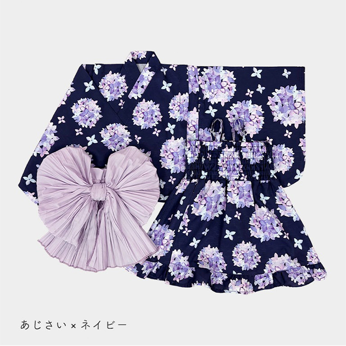 キッズ浴衣 セパレート 女の子 ワンピース 浴衣