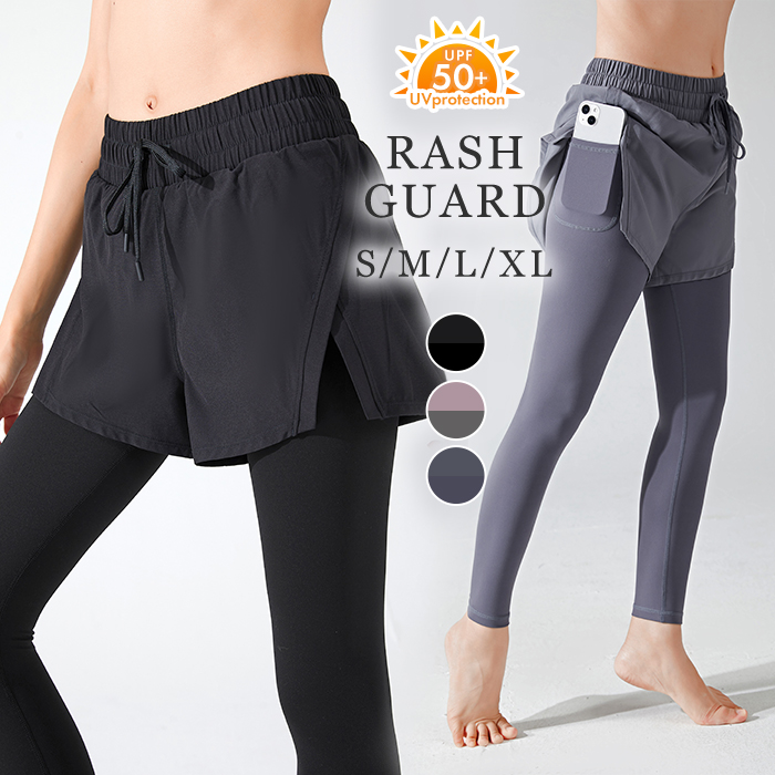 ラッシュレギンス ショートパンツ 水着 ヨガ フィットネス