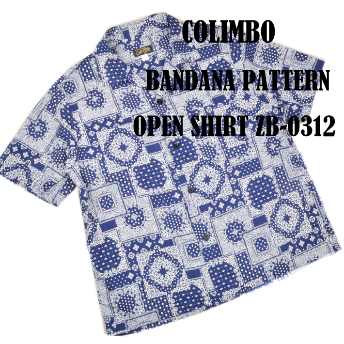 �R�����{�iCOLIMBO�j�����V���c BANDANA PATTERN OPEN COLLAR SHIRT ZB-0312