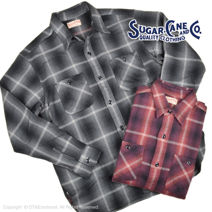 シュガーケーン（SUGAR CANE）ネルシャツ TWILL CHECK WORK SHIRT SC29149｜ot-emens