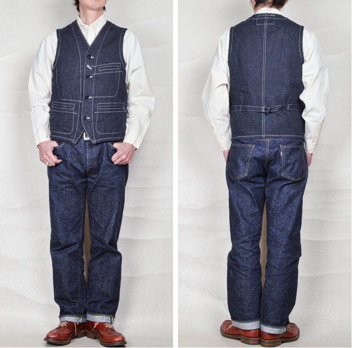 SUGAR CANE シュガーケーン（SUGAR CANE）ワークベスト 11oz BLUE