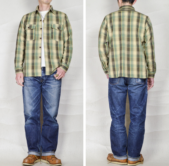 WAREHOUSE（ウエアハウス） フランネルシャツ チンストラップ H柄 3022