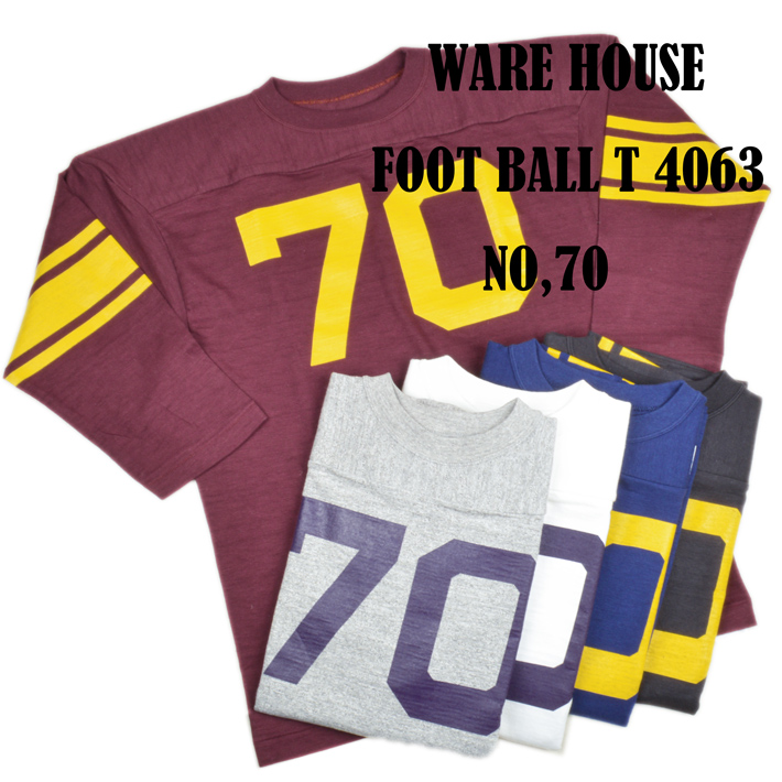 WAREHOUSE（ウエアハウス） 7分袖フットボールT 4063 NO,70