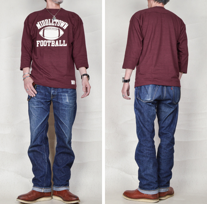 WAREHOUSE（ウエアハウス） 7分袖フットボールT 4063 MIDDLETOWN