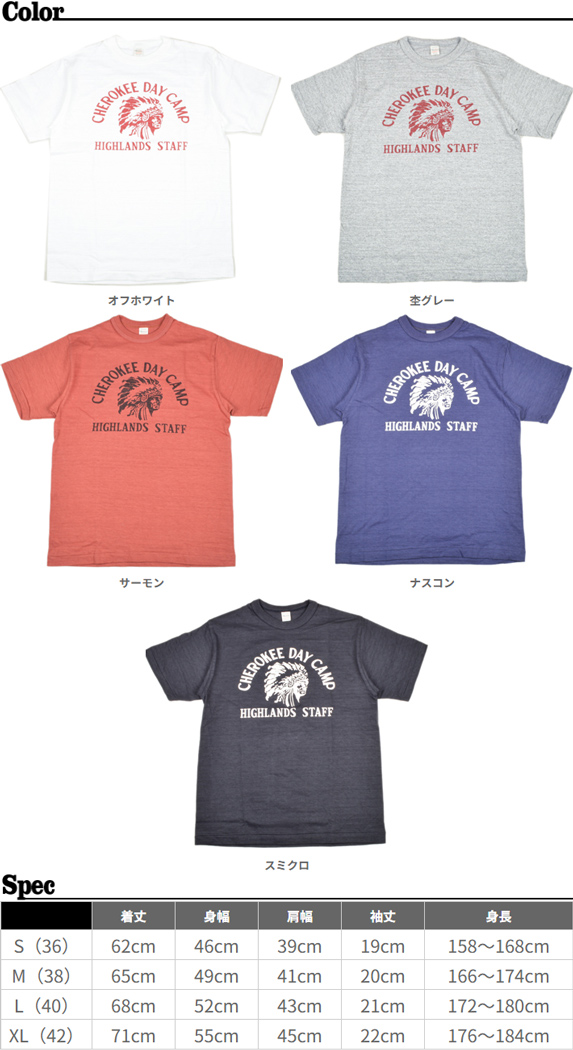 WAREHOUSE（ウエアハウス） Tシャツ 4601 CHEROKEE DAY CAMP