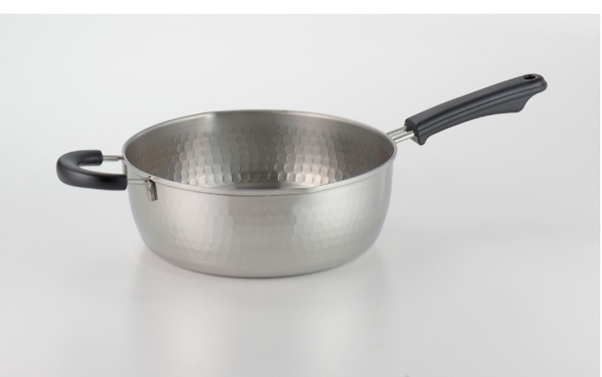 ステンレス雪平鍋 24cm ガス火・IH対応 補助取っ手付き行平鍋 味壱