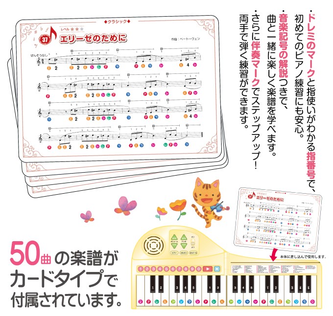 ピアノ絵本 りょうてでひけるよ! グランドピアノ おもちゃ 音楽玩具 50曲収録 37鍵盤 折りたたみ式ピアノおもちゃ  :1686110:生活通販お助け隊 - 通販 - Yahoo!ショッピング