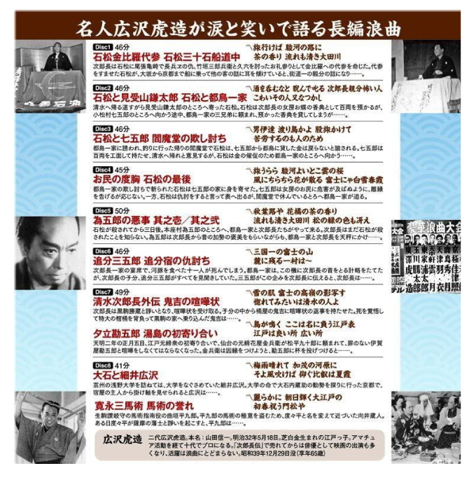 広沢虎造 浪曲CD4巻 計32枚セット 清水次郎長伝 国定忠治 秘蔵