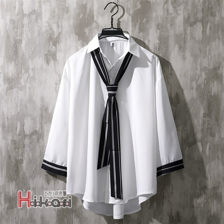 シャツ メンズ 七分袖 カジュアルシャツ 白シャツ 半袖 ルームウェア メンズファッション トップス 夏 父の日 Ota V Luck 通販 Yahoo ショッピング