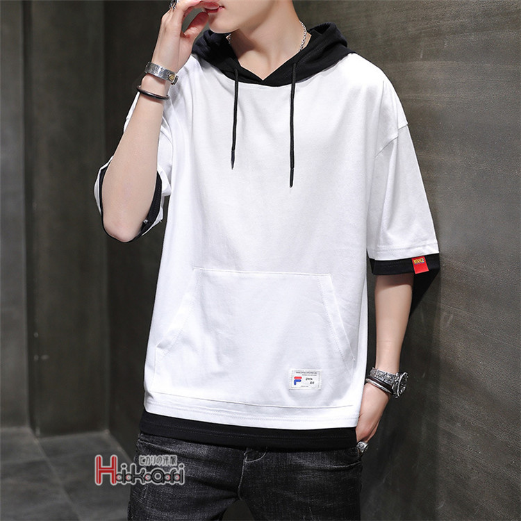 パーカー メンズ おしゃれ 春服 夏用 薄手 パーカ 五分袖 半袖 カジュアル 夏パーカー フード付き 肩落ち 父の日 Ota V Luck 通販 Yahoo ショッピング