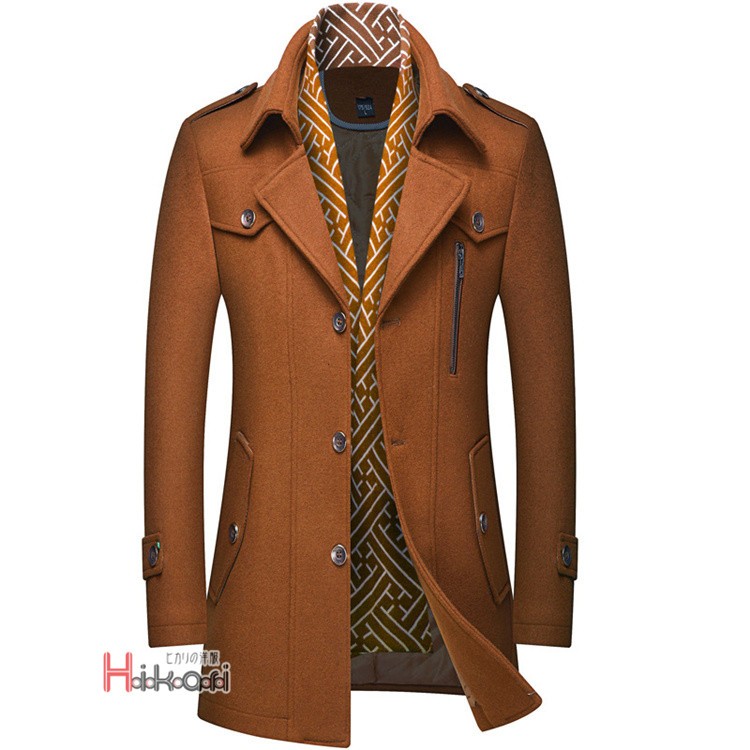 コート メンズ 秋冬 40代 50代 チェスターコート ウール ビジネスコート 中綿入 防寒 アウター マフラー脱着式 |  | 01