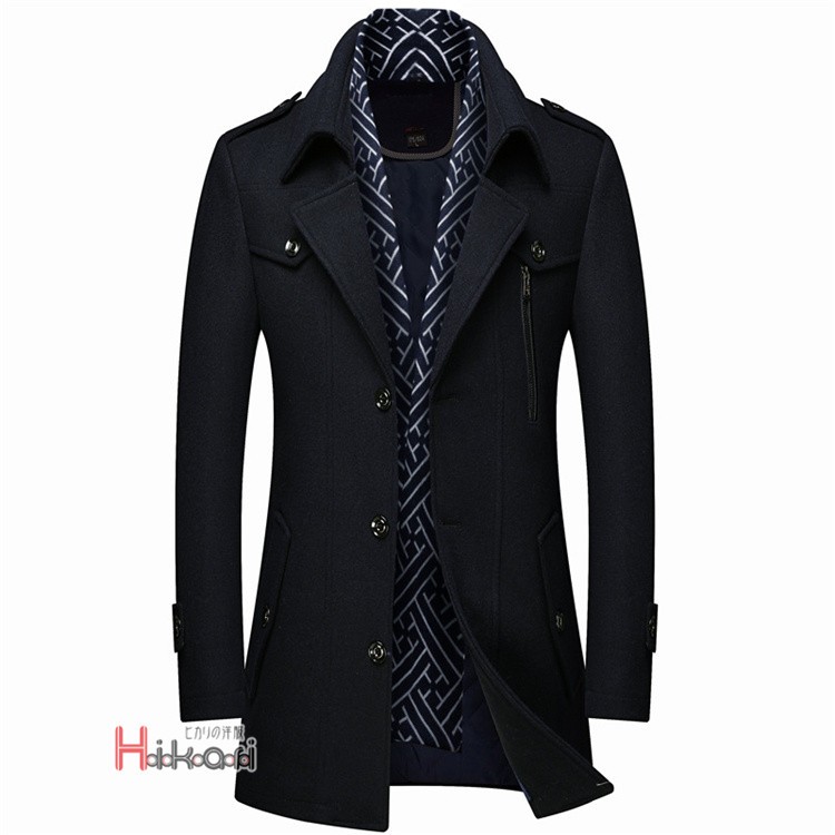 コート メンズ 秋冬 40代 50代 チェスターコート ウール ビジネスコート 中綿入 防寒 アウター マフラー脱着式 |  | 06