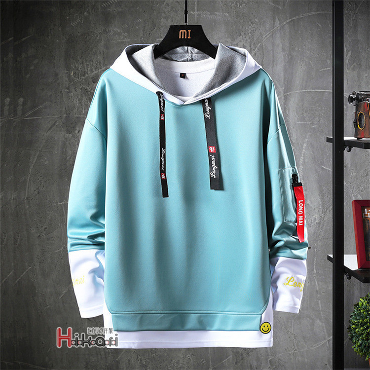 パーカー メンズ トップス おしゃれ スウェット 長袖 パーカ フード 春秋 Tシャツ 重ね着風 カジュアル 部屋着 Ota V Luck 通販 Yahoo ショッピング