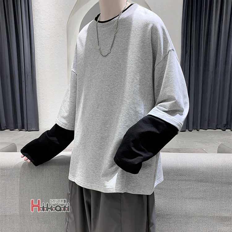 ロンt メンズ 長袖 ロングtシャツ 重ね着風 ティーシャツ クラシック 切替 カットソー メンズtシャツ 春物 インナー ロンt メンズ 長袖 ロングtシャツ 重ね着風 ティーシャツ クラシック 切替 カットソー メンズtシャツ 春物 インナー