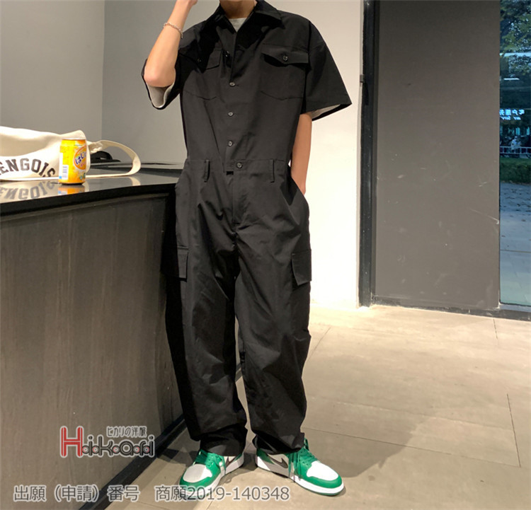 つなぎ 作業服 メンズ 半袖 オーバーオール オールインワン 40代 50代 ロングパンツ おしゃれ 春服 夏服  :ota22030801:V-luck - 通販 - Yahoo!ショッピング